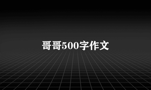 哥哥500字作文