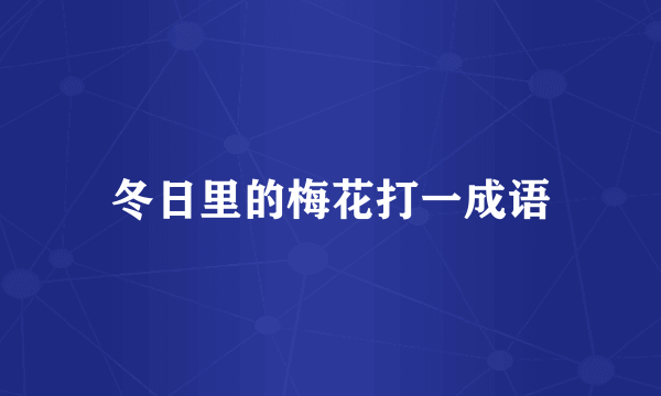 冬日里的梅花打一成语