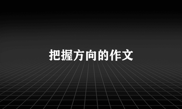 把握方向的作文
