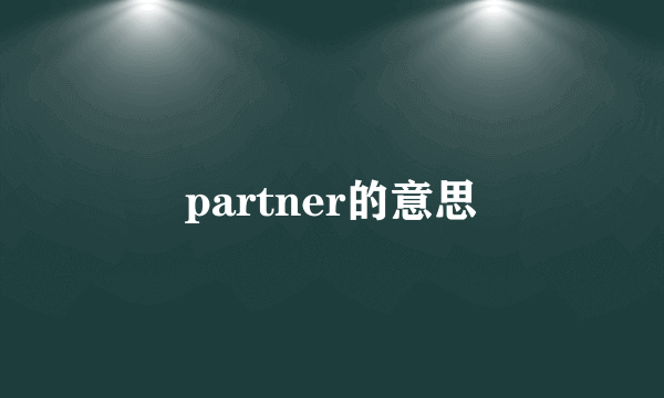 partner的意思