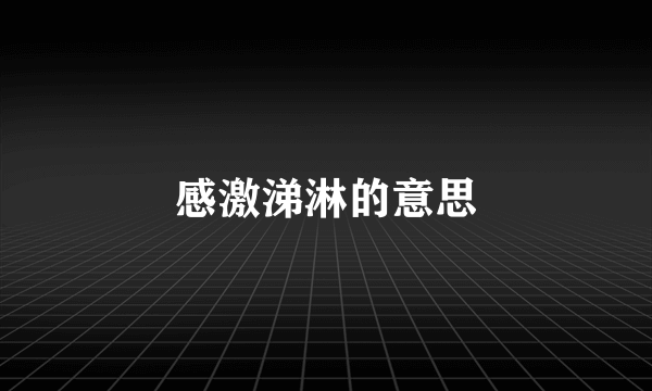 感激涕淋的意思