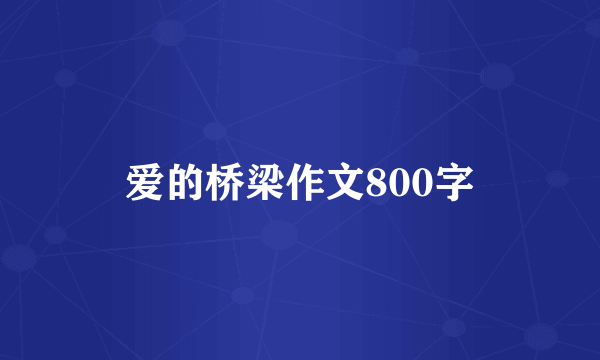 爱的桥梁作文800字