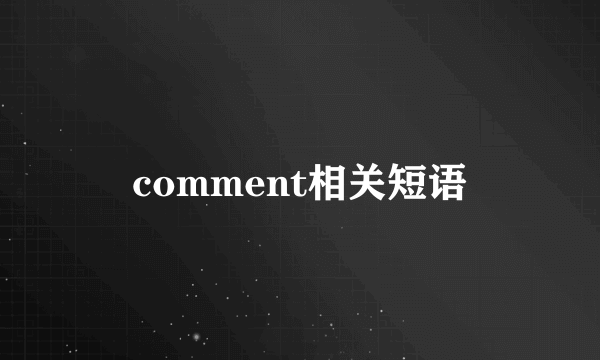 comment相关短语