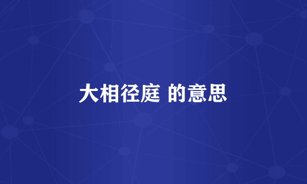 大相径庭 的意思