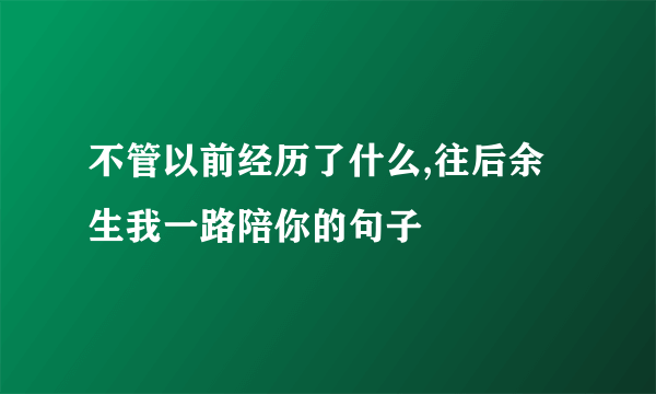 不管以前经历了什么,往后余生我一路陪你的句子