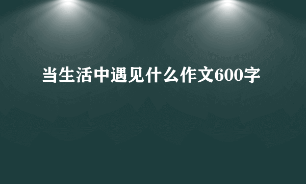 当生活中遇见什么作文600字