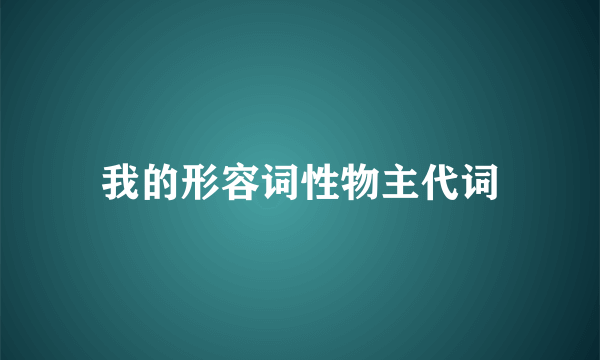 我的形容词性物主代词