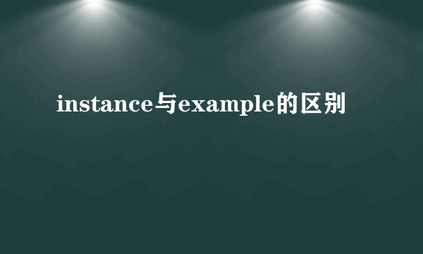 instance与example的区别