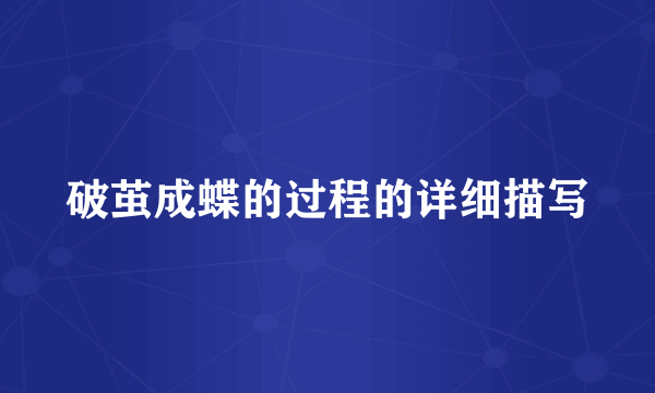 破茧成蝶的过程的详细描写