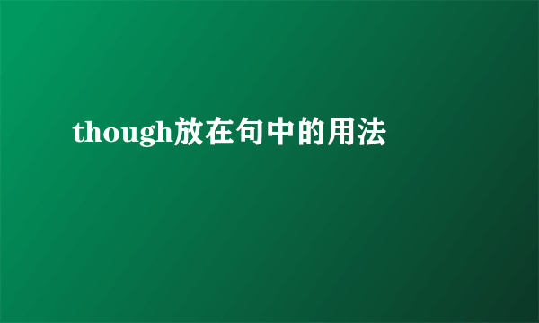 though放在句中的用法