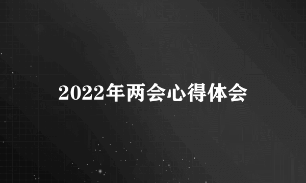 2022年两会心得体会