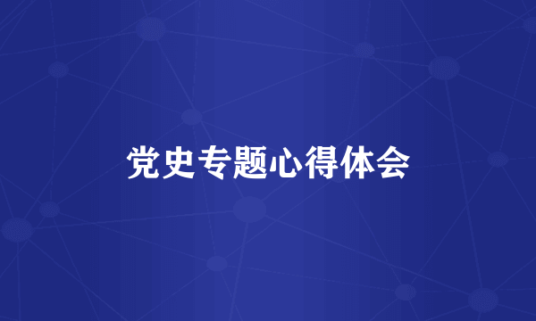 党史专题心得体会