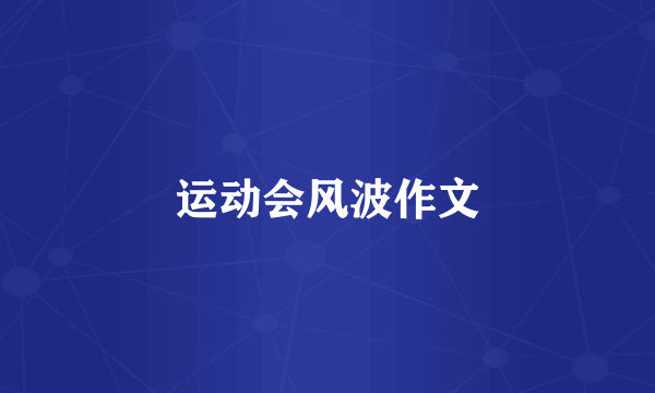 运动会风波作文