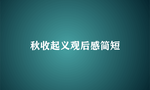 秋收起义观后感简短