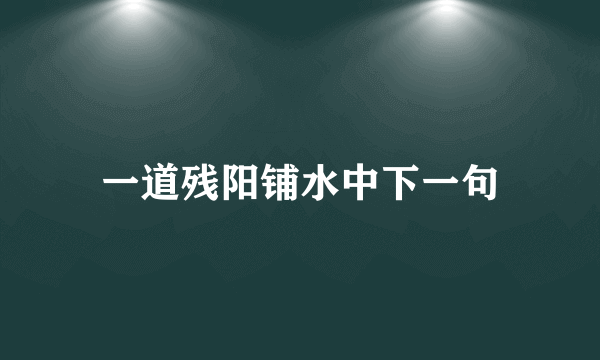 一道残阳铺水中下一句