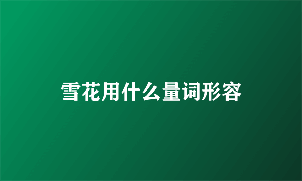 雪花用什么量词形容