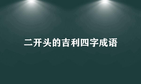 二开头的吉利四字成语
