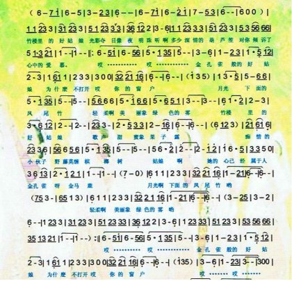 《月光下的凤尾竹》的简谱