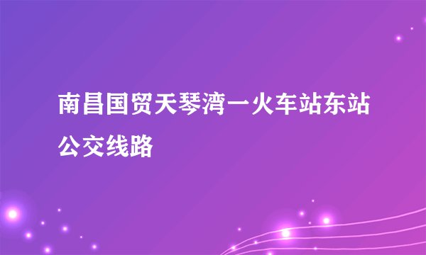 南昌国贸天琴湾一火车站东站公交线路