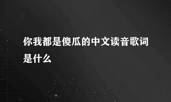 你我都是傻瓜的中文读音歌词是什么