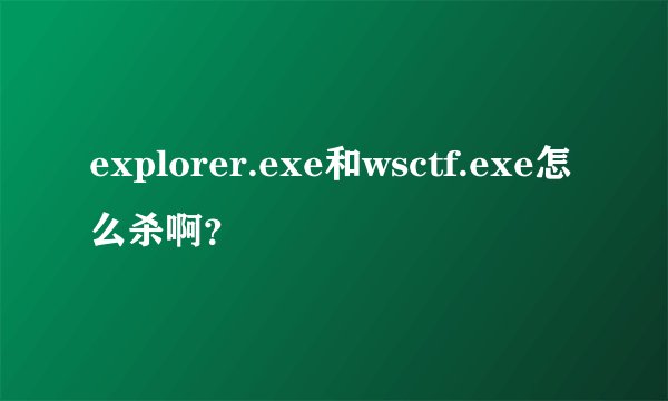 explorer.exe和wsctf.exe怎么杀啊？