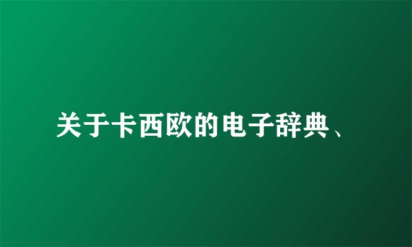 关于卡西欧的电子辞典、