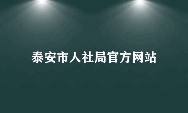 泰安市人社局官方网站