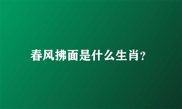 春风拂面是什么生肖？