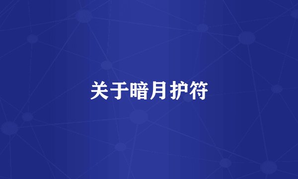 关于暗月护符