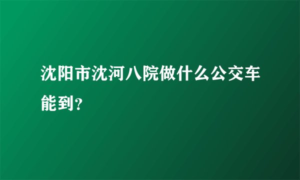 沈阳市沈河八院做什么公交车能到？