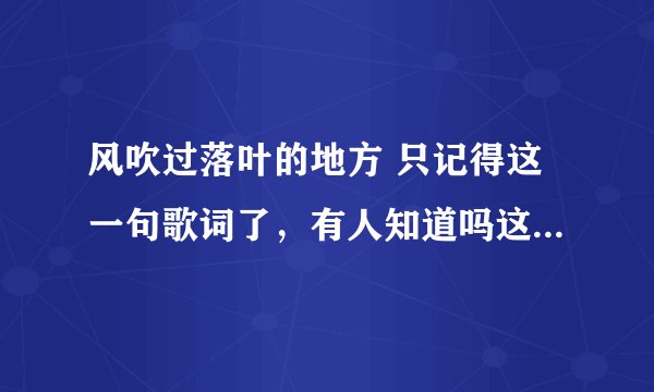 风吹过落叶的地方 只记得这一句歌词了，有人知道吗这是什么歌吗？ 偶然在电台听到的。。曲风很中国风。。