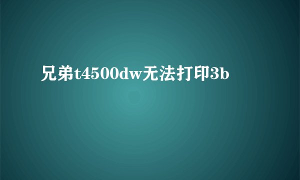 兄弟t4500dw无法打印3b