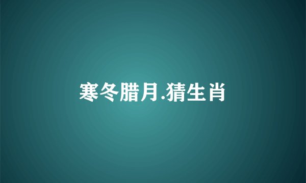 寒冬腊月.猜生肖