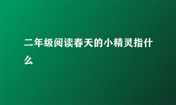 二年级阅读春天的小精灵指什么