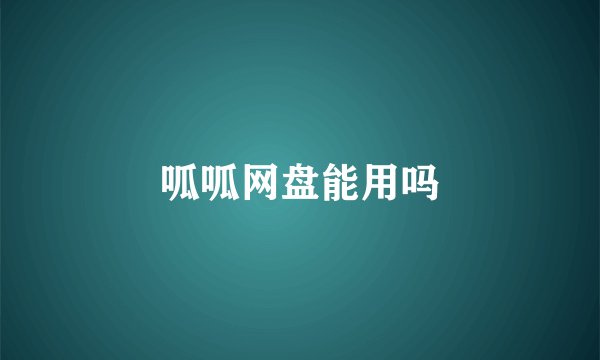 呱呱网盘能用吗