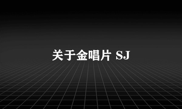 关于金唱片 SJ