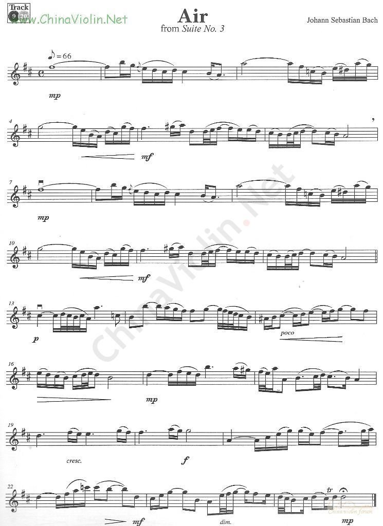 g弦上的咏叹调 小提琴谱