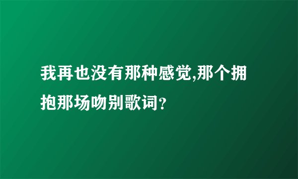 我再也没有那种感觉,那个拥抱那场吻别歌词？