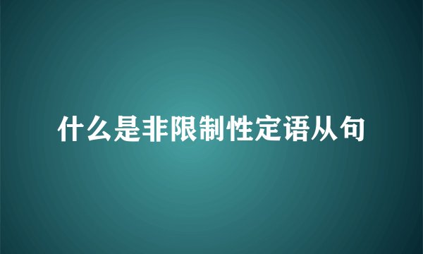 什么是非限制性定语从句