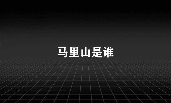马里山是谁