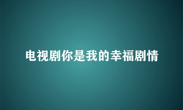 电视剧你是我的幸福剧情