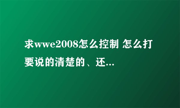求wwe2008怎么控制 怎么打 要说的清楚的、还有怎么设置健最好？！懂的来！