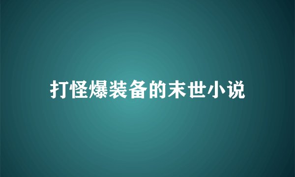 打怪爆装备的末世小说