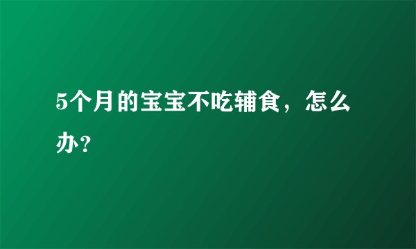5个月的宝宝不吃辅食，怎么办？