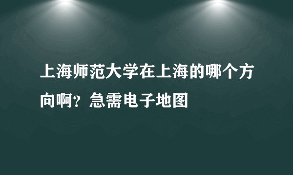 上海师范大学在上海的哪个方向啊？急需电子地图