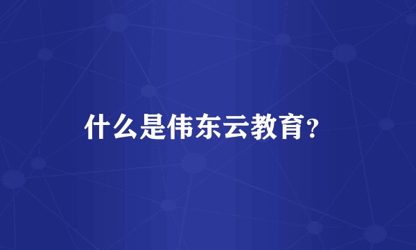 什么是伟东云教育？