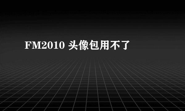 FM2010 头像包用不了
