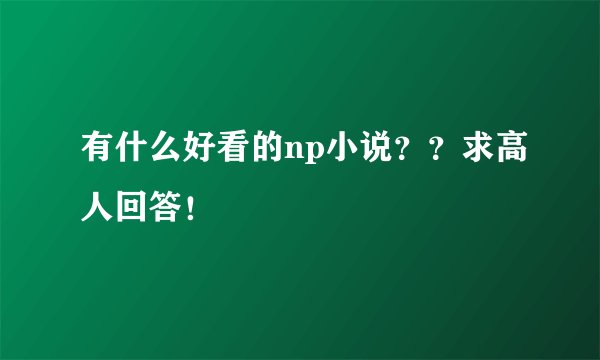 有什么好看的np小说？？求高人回答！