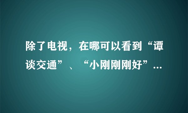 除了电视，在哪可以看到“谭谈交通”、“小刚刚刚好”的节目？