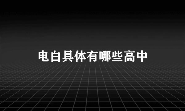 电白具体有哪些高中